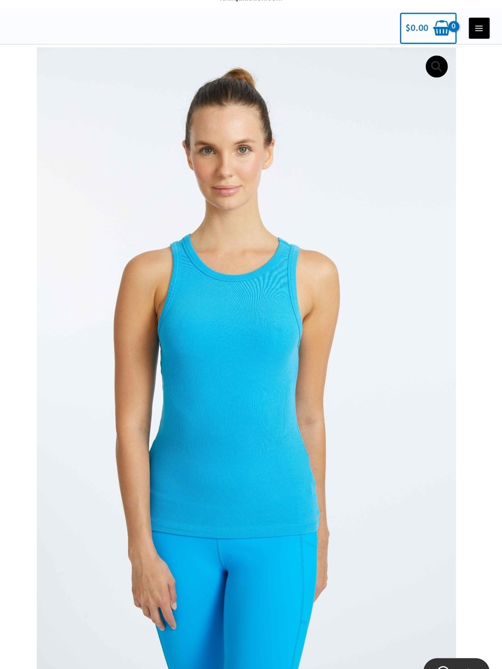 Women’s Ribbed YogaWorks Tank Top - ocean blue